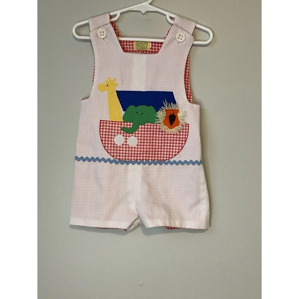 Loaves 'n' Fishes Vintage Children's 12M Romper Reversible Noah's Ark Appliqué